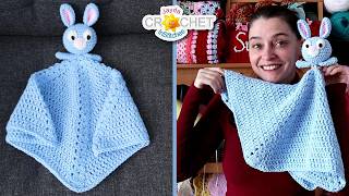 Bunny Rabbit Lovey - Baby Blanket - using Pound of Love by Lion Brand