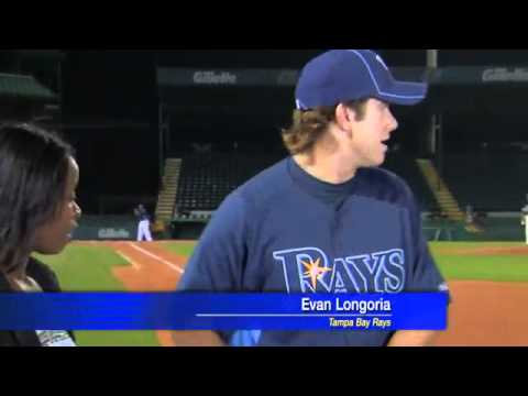 This is one very lucky sports reporter due to one very skilled baseball player