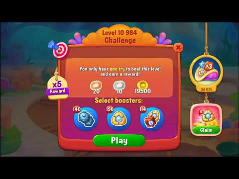 FISHDOM: 🐠🐬🦈 💥💥 Level 10984 Challenge level, 10985, 10986 💥💥 No Boosters 💣🧨 💥💥