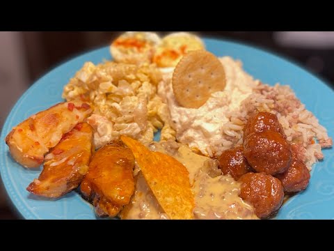 #Party time: part 2; #Tuna salad, Swedish #Meatballs, & "Angeled" eggs. Fun with family!