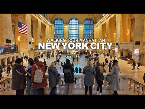 NEW YORK CITY - Manhattan Winter Season, Broadway, 5th Avenue and 42nd Street, Travel, USA, 4K