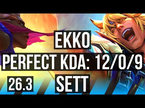 EKKO vs SETT (MID) | Perfect KDA: 12/0/9 | KR Master | 26.3