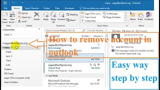 Remove or delete an email account from Outlook | how to remove mailbox from outlook