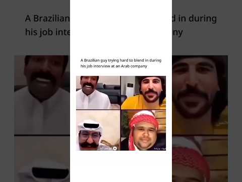 A Brazilian guy trying hard to blend in during his job interview at an Arab company💀😂