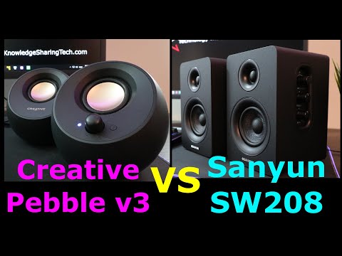 Sanyun SW208 vs Creative Pebble v3 Sound Test & features comparison