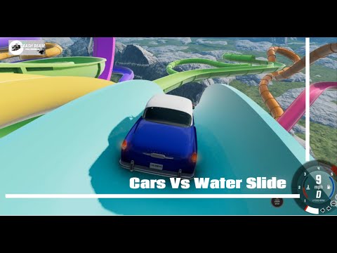 Cars VS Water Slides Parkour #6 -  Crash Beam - BeamNG Drive #beamngdrive
