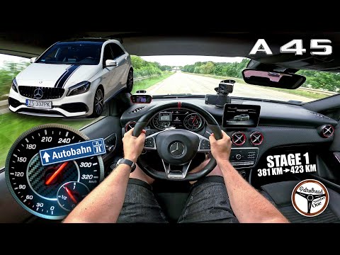 2017 Mercedes A45 AMG (423 KM) | V-MAX, 100-200, 200-250 km/h. Prezentacja & AUTOBAHN. | 4K