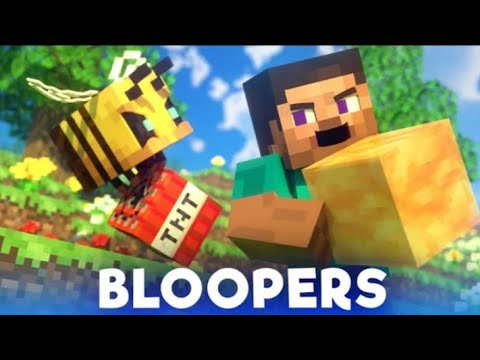 Bees fight: Bloopers-Alex and Steve Life (Minecraft animation)
