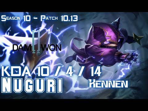 DWG Nuguri KENNEN vs URGOT Top - Patch 10.13 KR Ranked