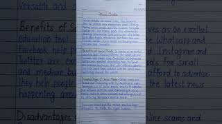 Social media ll Advantage &amp; disadvantage of social media #youtube #essay #shorts #study