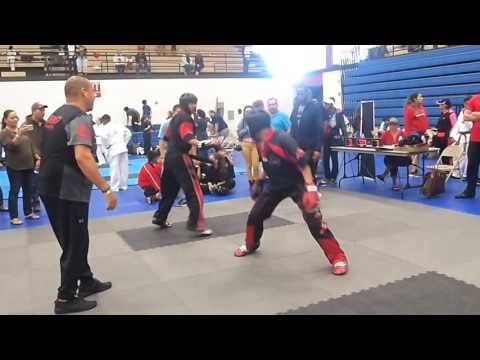 Centex Open 2017 13-14 juniors boys sparring Alex Macillas vs Christian Montifar