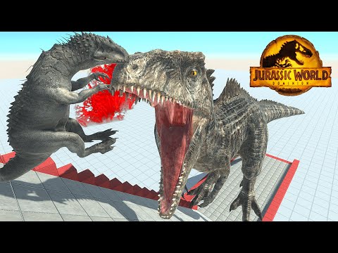 Jurassic World Dominion GIGANOTOSAURUS Eats Feeds Slow Motion - Animal Revolt Battle Simulator