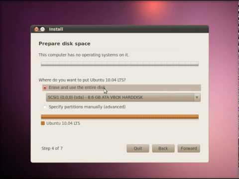 comment installer ubuntu 10.04 lts