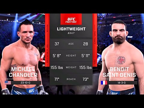 Michael Chandler vs Benoit Saint-Denis FULL FIGHT | UFC 5 AI Simulation (CPU vs CPU)