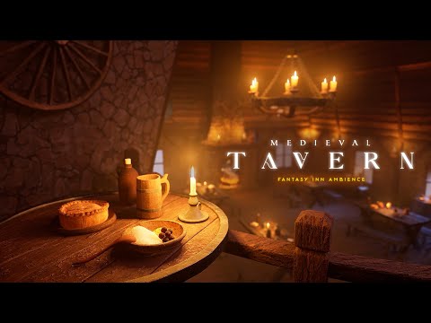 Medieval Fantasy Tavern Ambience No Music - Cozy Fireplace Sounds & Chatter - D&D RPG Ambience