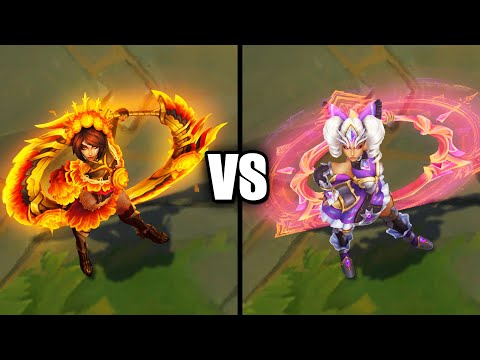 La Ilusion Qiyana VS Battle Queen Qiyana Skins Comparison (League of Legends)