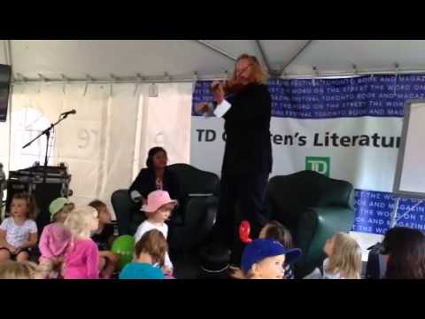 Edwin Huizinga performing for the kids at Word on the Street in Toronto