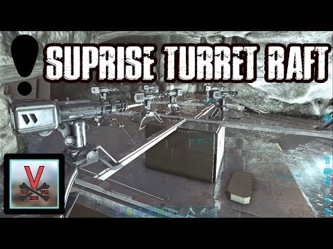Defending with a turret raft - ARK: Official PVP