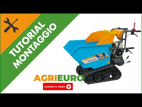 Motocarriola cingolata EuroMech EM400H-Dump - Cassone dumper con portata di 400 Kg: montaggio