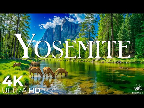 Yosemite National Park 4K – Sunlit Valleys, Pine Forests and Misty Falls – Piano Escape