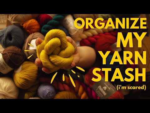 REVIEWING MY YARN STASH and explaining every yarn type i own