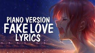 Nightcore - FAKE LOVE (English cover / Piano / Female) BTS (방탄소년단) || Lyrics