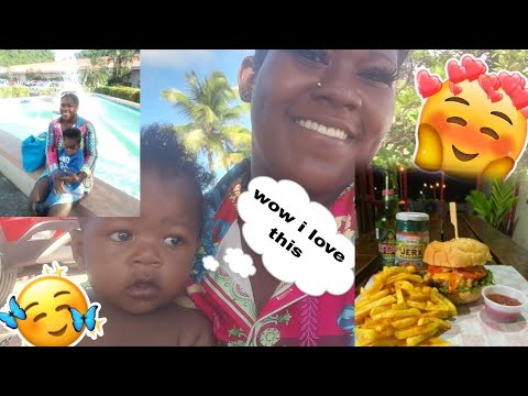 Let's go to Umbrella's Grenada🇬🇩🍟🍔 // Grandanse beach with me🏊‍♀️🍹**So excited**