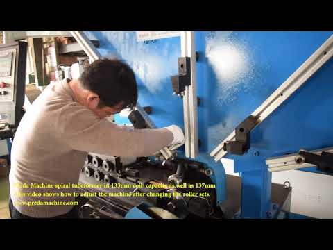 Preda Machine band type spiral tubeformer with 133mm and 137mm coil input capacities.