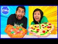 DIY CANDY PIZZA CHALLENGE! Ryan’s Mommy Vs Daniel