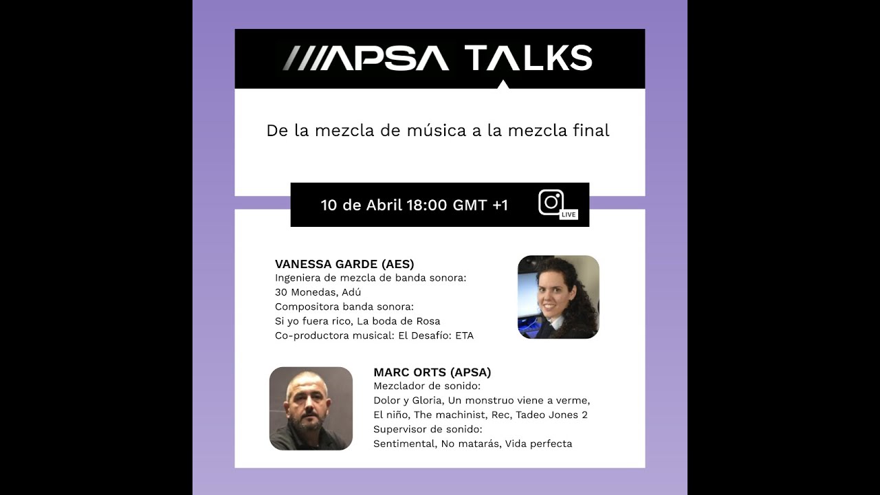 APTA TALKS#07 De la mezcla de música a la mezcla final