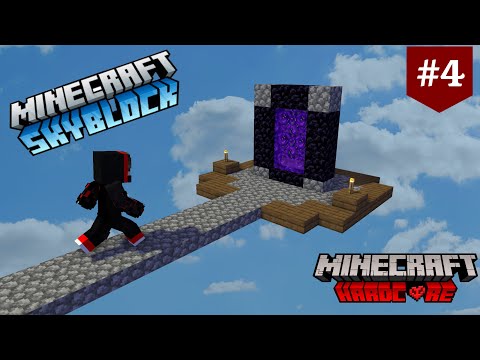 Nether Journey in Hardcore Skyblock Minecraft! 🔥