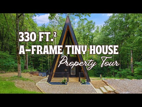 TRUE A-frame Tiny House Property Tour- Explore 330 sqft living