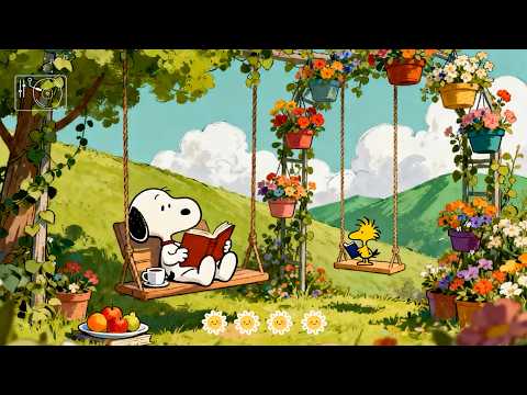 Snoopy’s Blooming Garden Retreat 🌸📚 Cozy Lofi Beats for Rest, Focus & Stress Relief