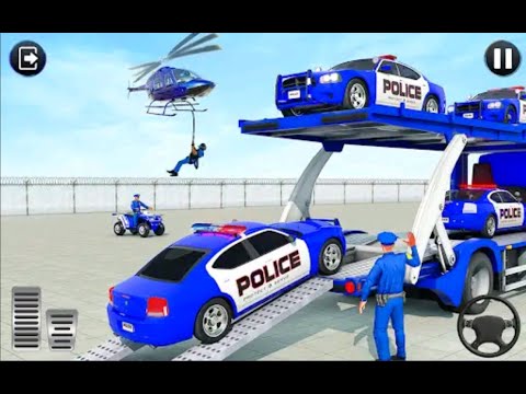 US Transporter Truck Driver Police Car And Bike  #3 - Helicopter Multi Level Car - Android Gameplay