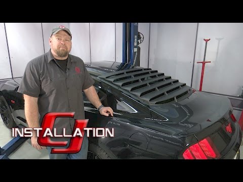 2015-2023 Mustang Fastback Rear Window Louver Black Textured ABS Installation