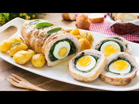 Rotolo di Petto di Pollo Ripieno al Forno | Ricetta Facile Menù di Natale | 55Winston55