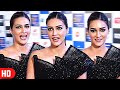 Kriti Sanon Looks Mesmerizing In Black Crop Top Shimmery Slit Skirt At Zee Cine Awards 2023