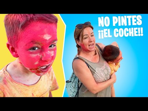Mi hijo PINTA MI COCHE ¡Festival para FAMILIAS! Con pintura Holi