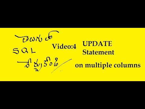 Sql Update Statement On Multiple Columns