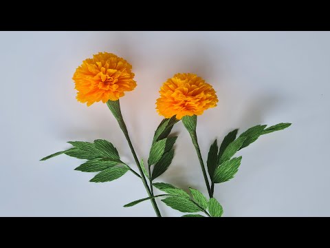 How To Make Marigold Paper Flower / Paper Flower / Góc nhỏ Handmade