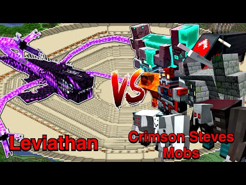 Minecraft |Mobs Battle| Leviathan (L_Ender 's Cataclysm)  VS Crimson Steve's More Mobs