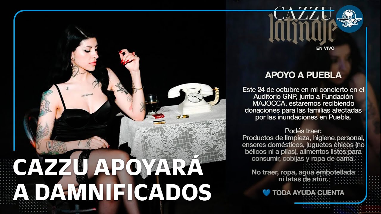 Cazzu convertirá su concierto en un centro de acopio para damnificados en Puebla