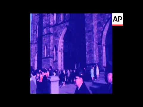 SYND 4-11-70 The body of Richard Cardinal Cushing lays in state in the Holy Cross Cathedral