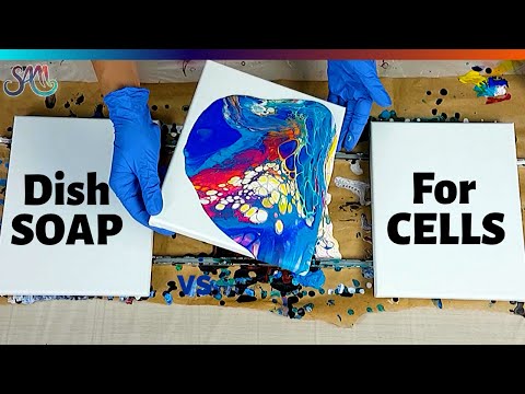 Acrylic Pouring with Dish Soap - 3 MUST SEE 🤓Ways To Create Cells without Silicone Video