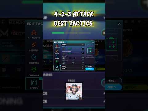 4-3-3 Attack Best Manager Mode Tactics😘 #fcmobile #tactics #madhugamingyt #mobilegaming