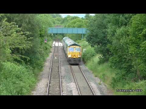 Freightliner Class 66 No's. 66615 & 66610 & 66585 & 66601 & 66602 on 0K98 on 19.06.21 - HD