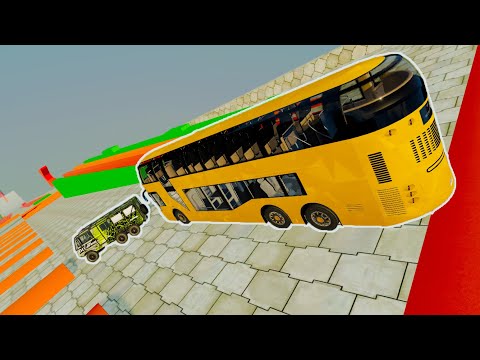 Epic Descent With Bumps & Ramps Insane Testing (Crash Test) - BeamNG.drive Crazy Downhill Descent