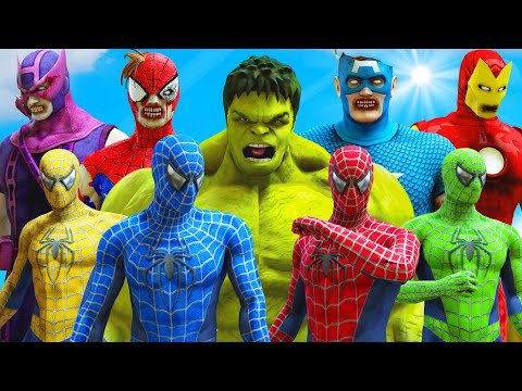 TEAM SPIDER-MAN & BIG HULK vs THE AVENGERS ZOMBIE - SUPER EPIC BATTLE | KjraGaming