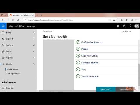 Exam MS 100 Managing Office 365 Identities and Requirements Service Health | packtpub com