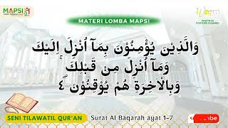 Download lagu MAQRA TILAWATIL QUR'AN SURAT AL BAQARAH AYAT 1-7 || MAPSI SD 2023 mp3